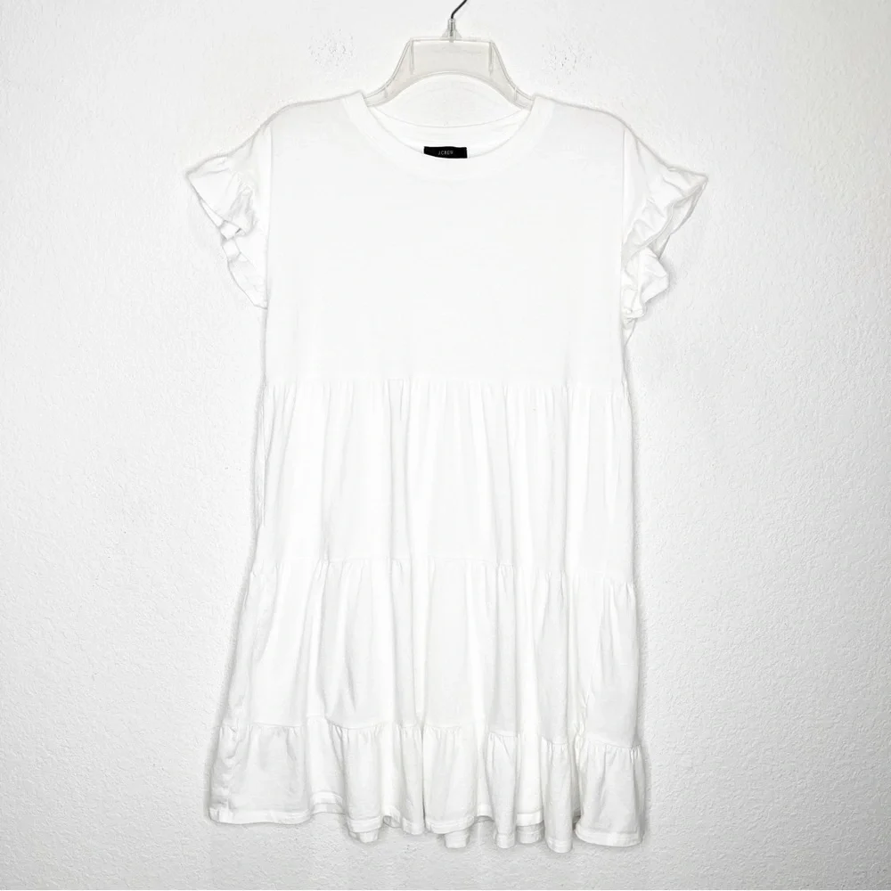 J. Crew Tiered Dress Broken-in Jersey Ruffle